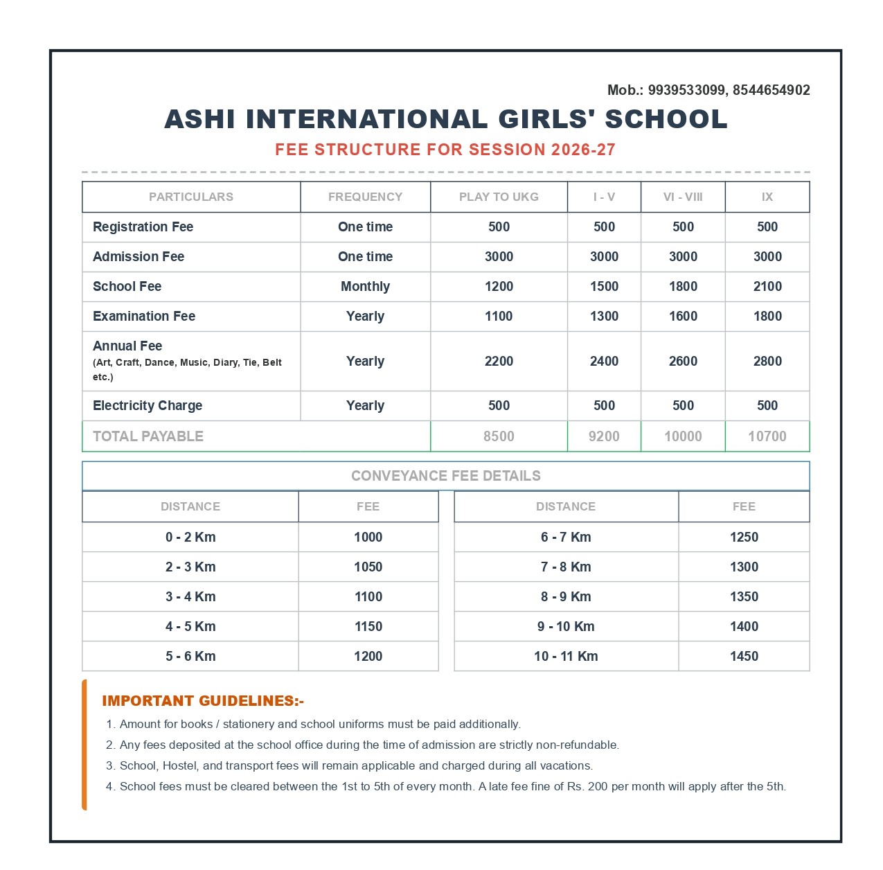 Fee Structure Image